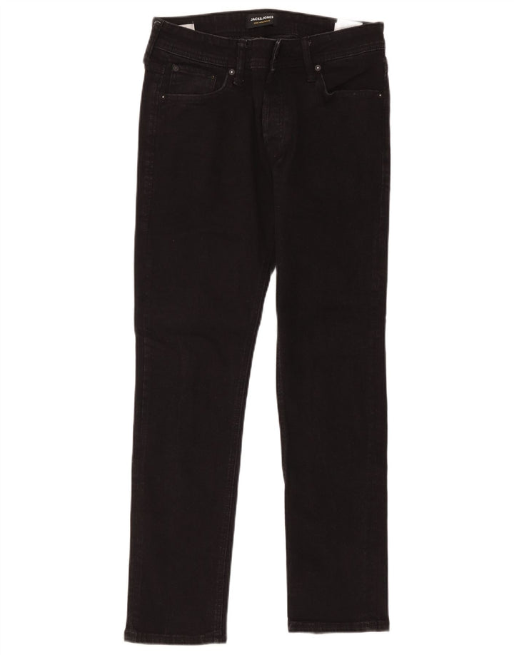Jack & Jones Herren Slim Jeans W31 L30 Schwarze Baumwolle
