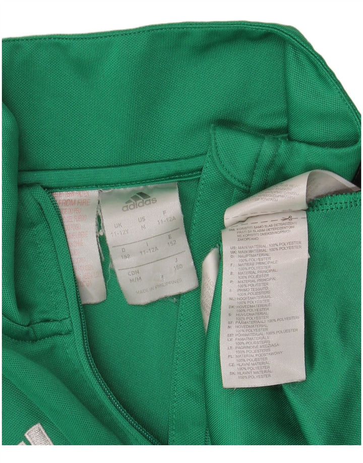 ADIDAS Jungen-Trainingsanzug mit grafischem Pullover, 11–12 Jahre, grünes Farbblockdesign