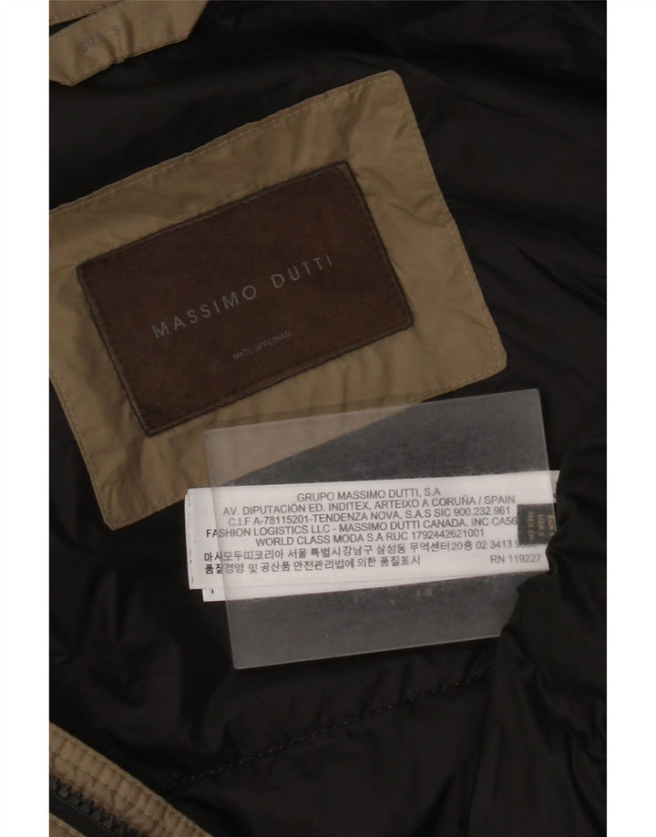 Massimo Dutti Herren Wattierte Jacke UK 36 Small Beige Polyester