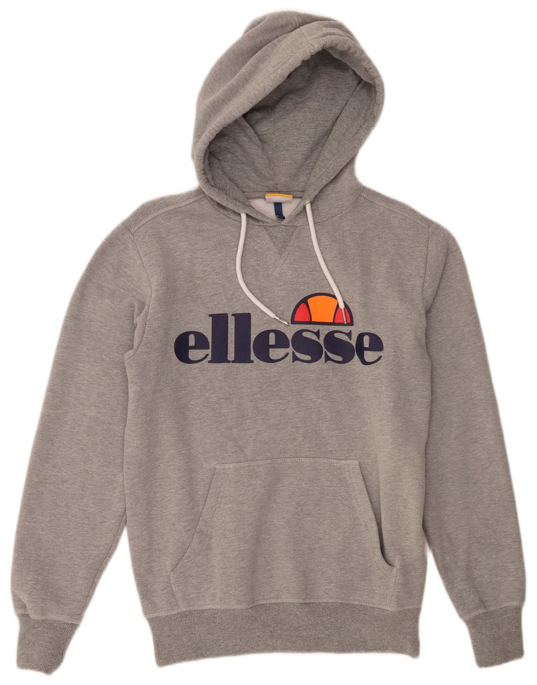 Ellesse Herren-Kapuzenpullover mit Grafik, Größe S, graue Baumwolle