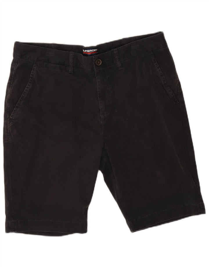 Superdry Herren Chinoshorts W34 Large Schwarz Baumwolle
