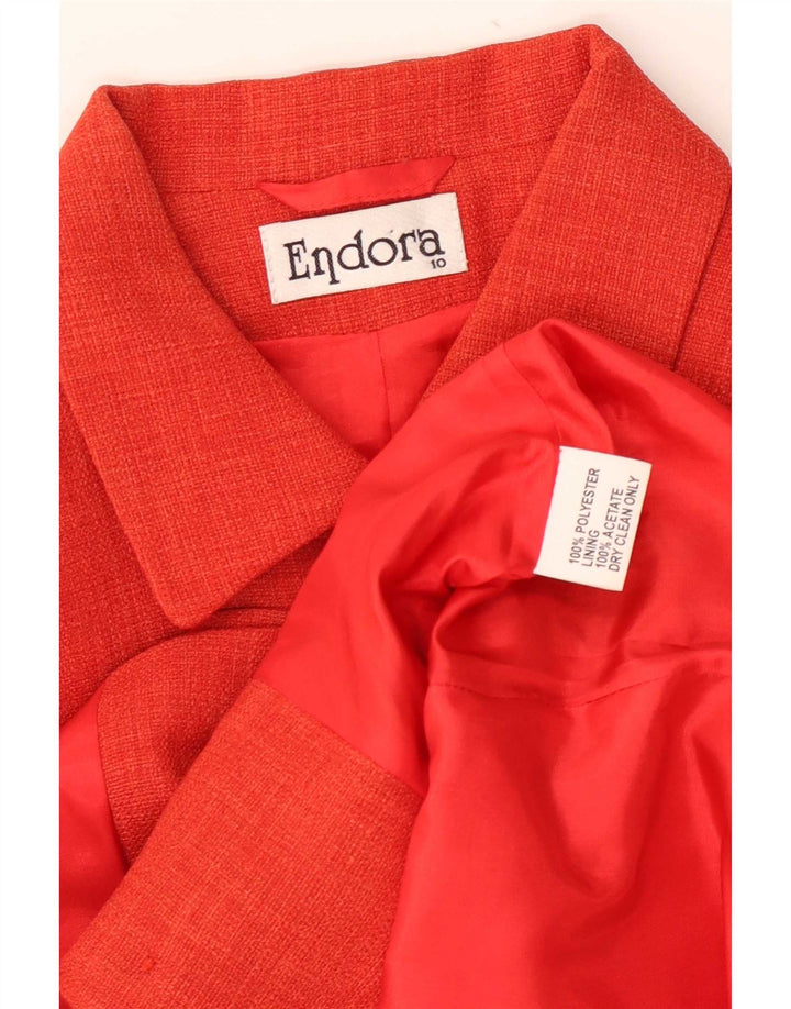 Endora Damen-Blazerjacke mit 6 Knöpfen, UK 10, Größe S, Rot, Polyester