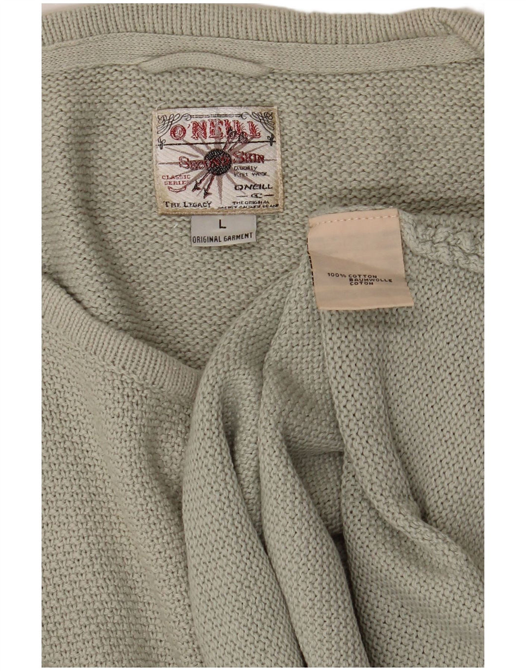 O'Neill Herren-Pullover mit U-Boot-Ausschnitt, groß, Khaki, Baumwolle