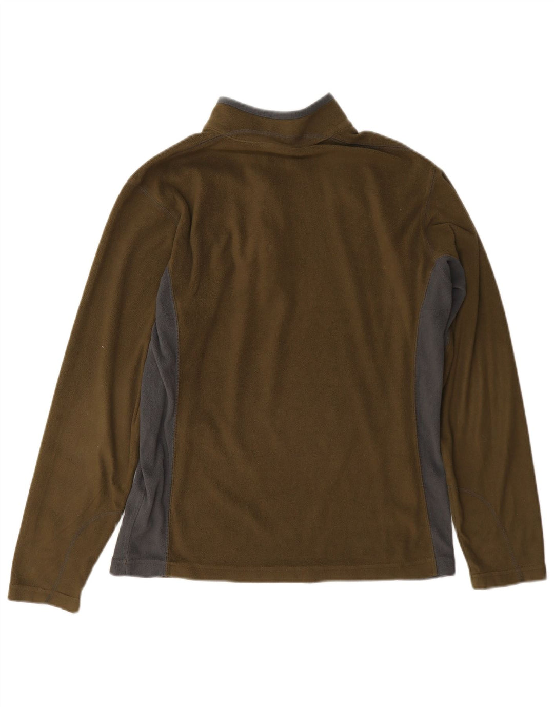 Columbia Herren-Fleecepullover mit Reißverschluss am Hals, klein, Khaki, Farbblock-Polyester