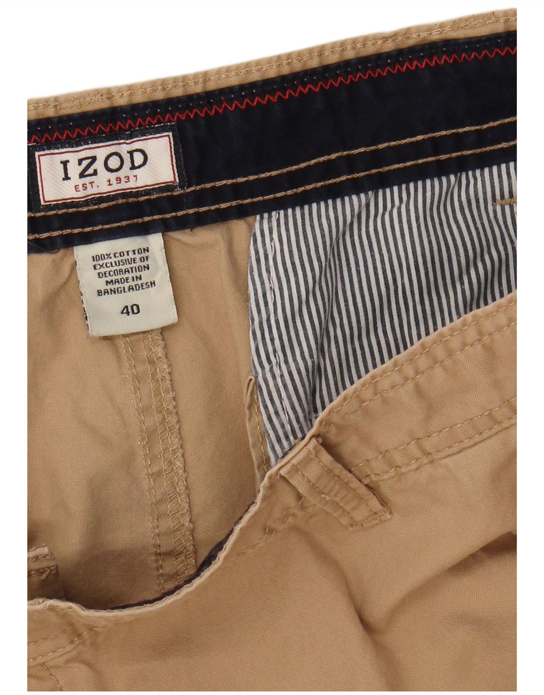Izod Herren Cargoshorts W40 XL Beige Baumwolle