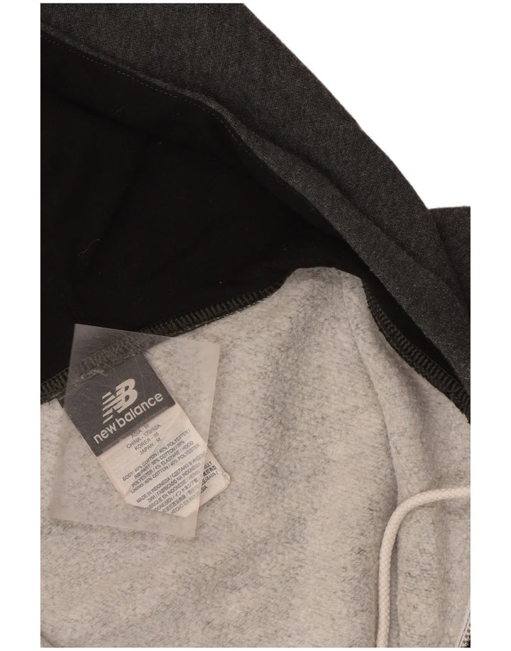 New Balance Herren-Kapuzenpullover mit Reißverschluss, klein, graue Baumwolle