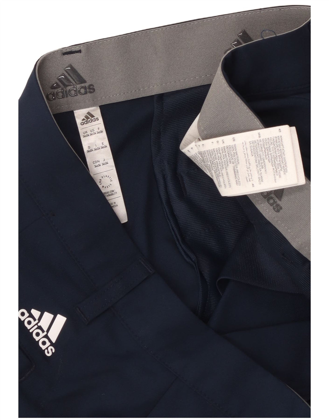 Adidas Herren Slim Chino Hose W34 L34 Marineblau Polyester