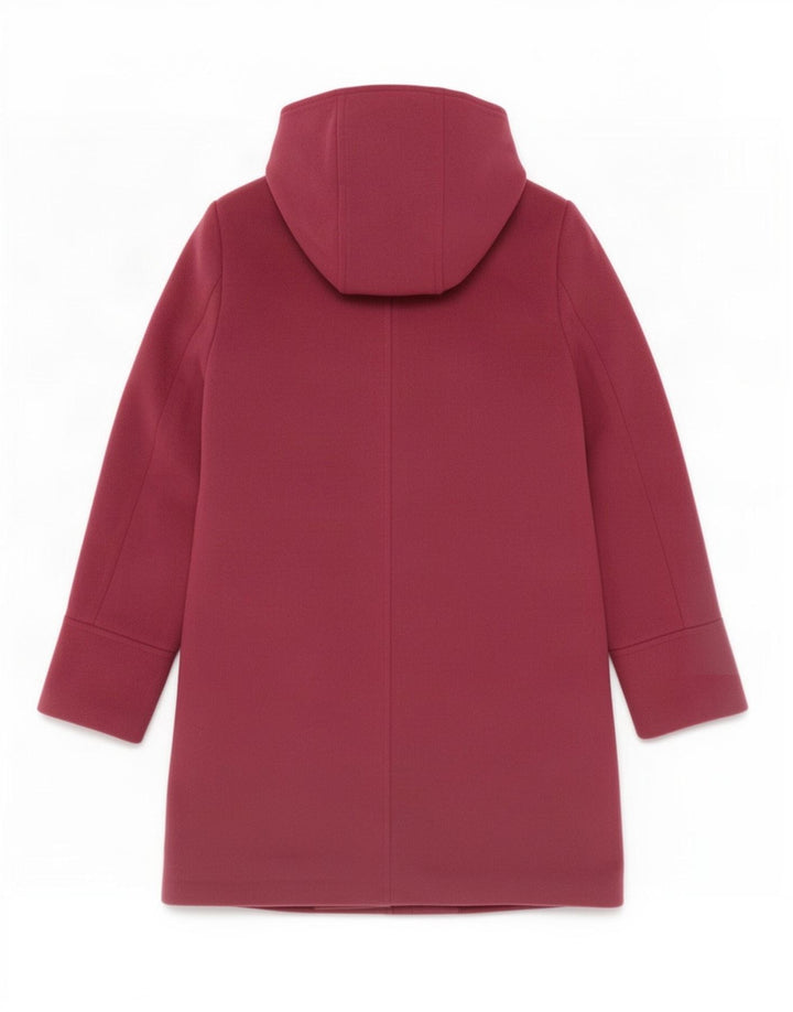 Marks & Spencer Damen-Dufflecoat mit Kapuze, UK 10, Größe S, Burgunderrot, Polyester