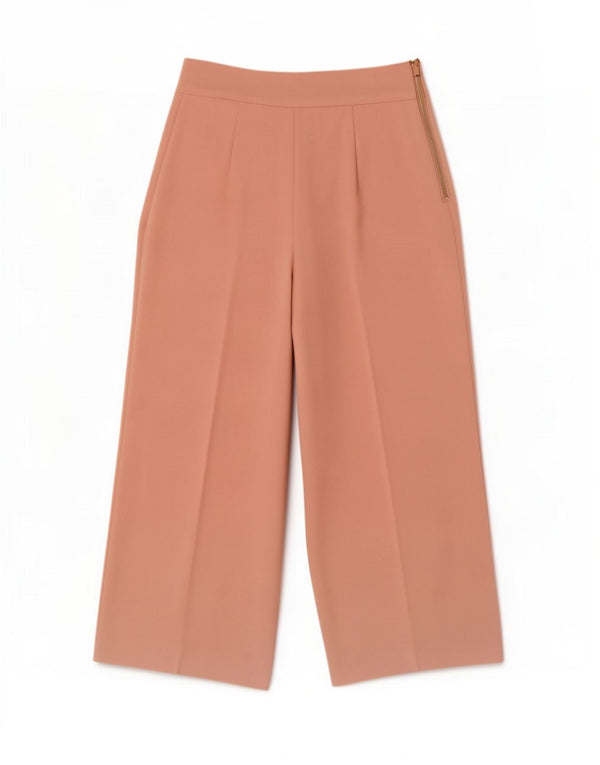 Zara Damen-Freizeithose mit hoher Taille und weitem Bein, XS, B24, L25, Rosa