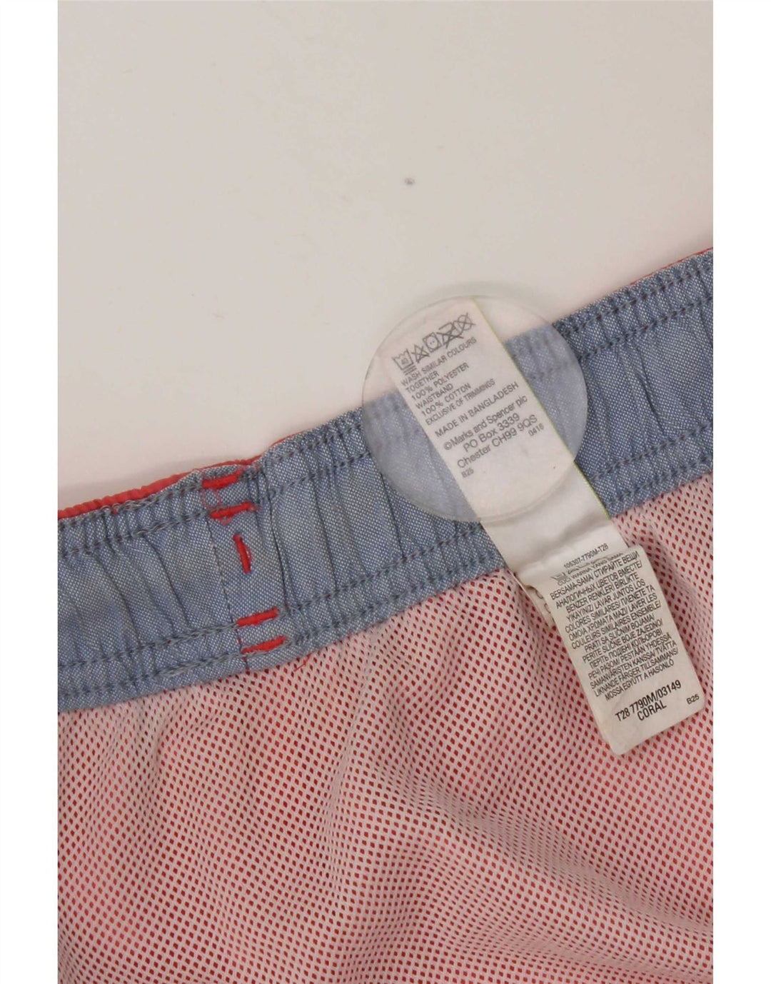Marks & Spencer Herren-Badeshorts, Größe L, rosa, Baumwolle