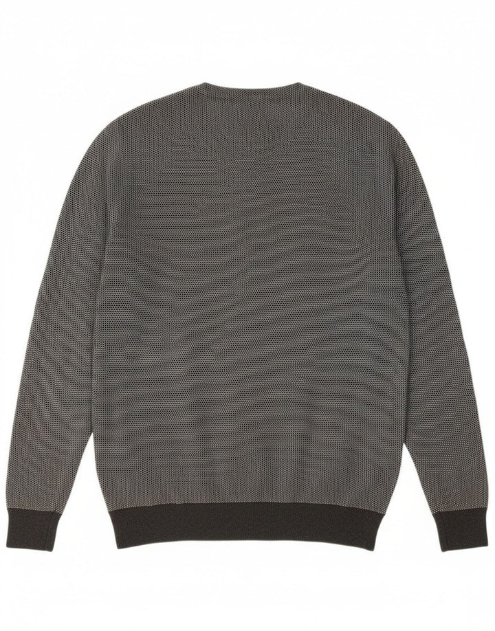 Superdry Herren-Pullover mit Rundhalsausschnitt, groß, grau gefleckte Baumwolle
