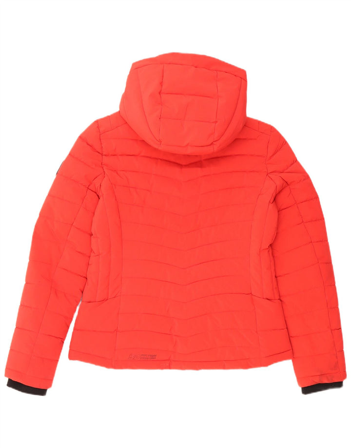 Superdry Damen Übergroße, gepolsterte Jacke mit Kapuze, UK 10, Größe S, Rot, Polyester