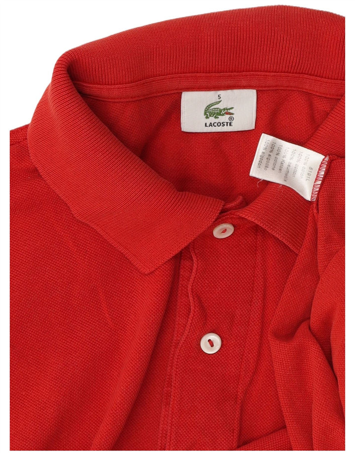 Lacoste Herren-Poloshirt, Größe 5, große rote Baumwolle
