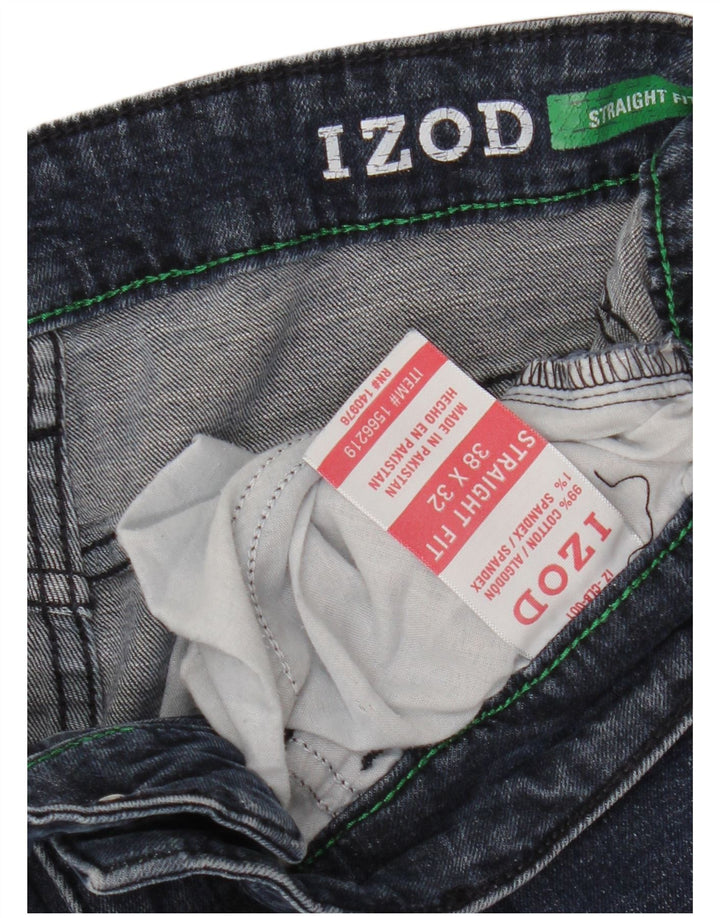 Izod Herren Straight Jeans W38 L32 Blaue Baumwolle
