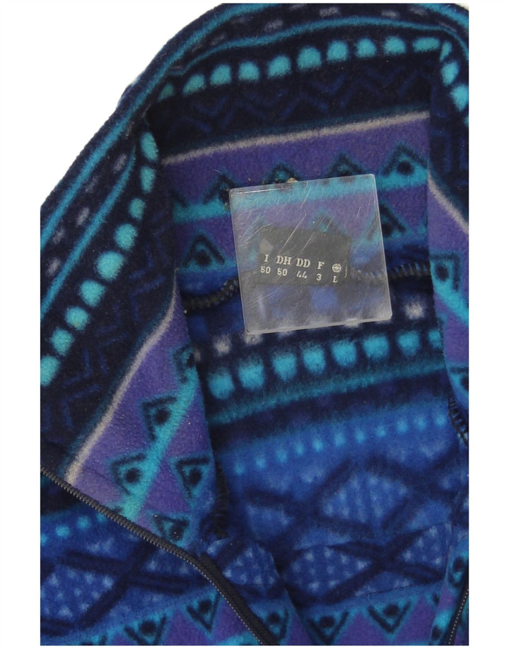 Sportful Herren-Fleecepullover mit Reißverschluss am Hals, IT 50, mittelblaues geometrisches Polyester