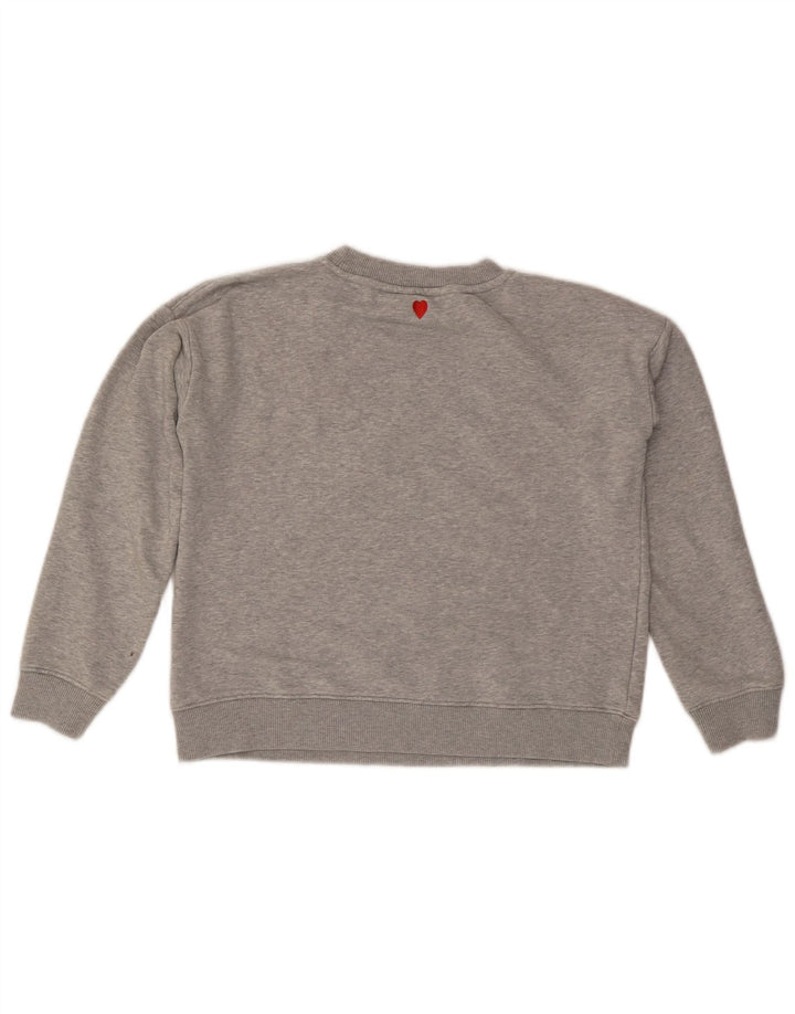Tommy Hilfiger Damen Crop Oversized Sweatshirt Pullover UK 10 Small Grau