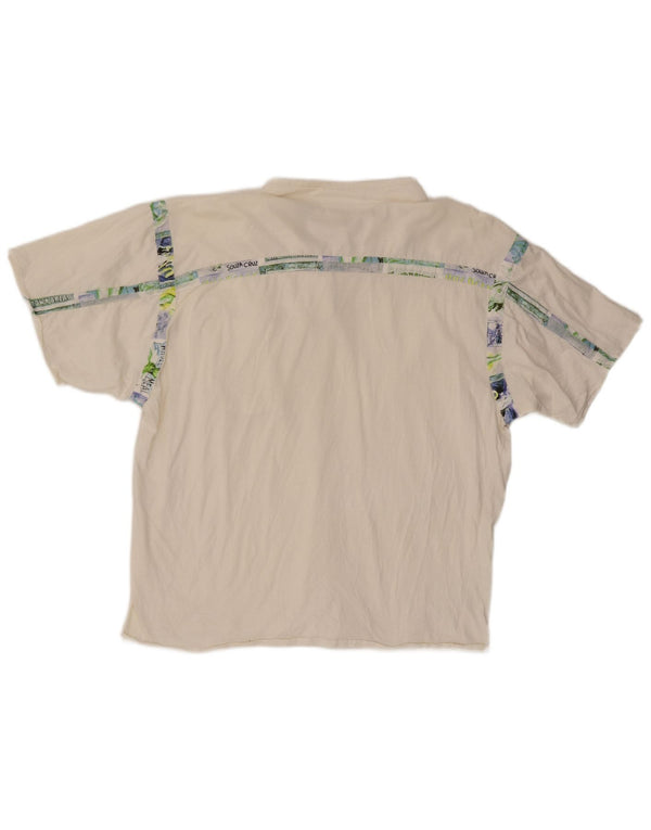 Vintage Herren-T-Shirt mit Reißverschluss, Grafik, Größe 54, XL, weiße Baumwolle
