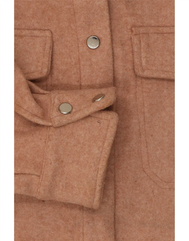 Zara Damen Shacket Übergroße Jacke UK 14 Mittelrosa Polyester