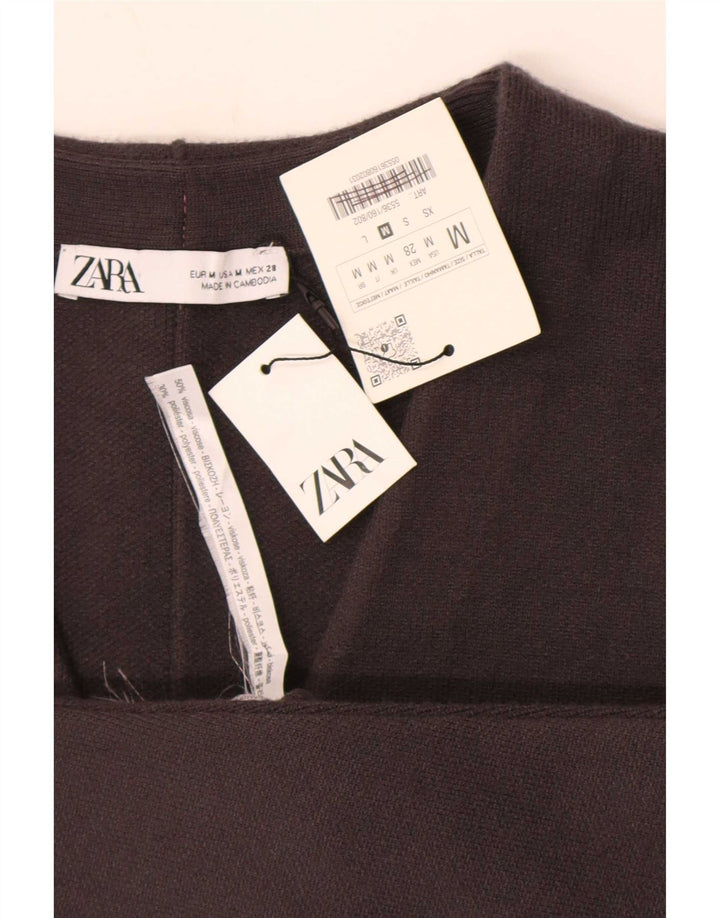 Zara Damen Strickjacke UK 12 Mittelgraue Viskose
