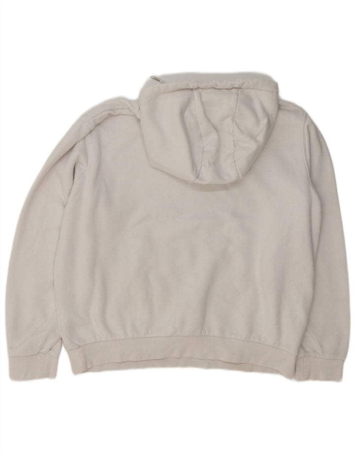 ELLESSE Damen-Pullover mit übergroßem Kapuzenpullover, UK 16, Größe L, weiße Baumwolle