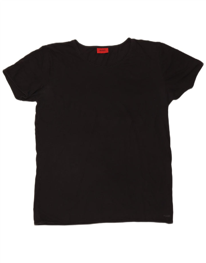 Hugo Boss Herren T-Shirt Top 2XL Schwarz Baumwolle