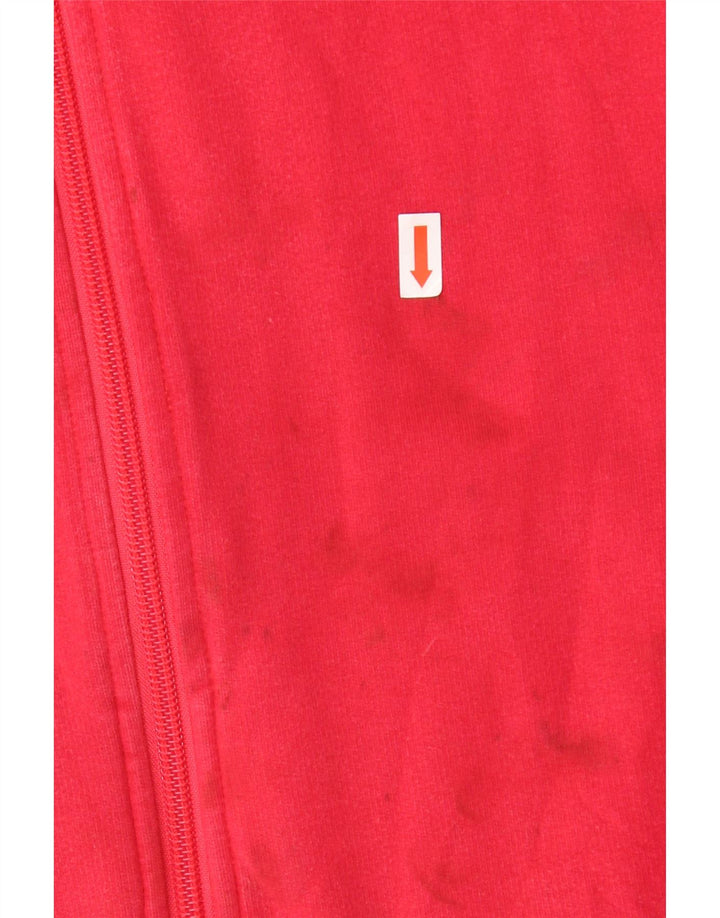 ADIDAS Damen Trainingsanzug Top Jacke UK 12 Mittelrote Baumwolle