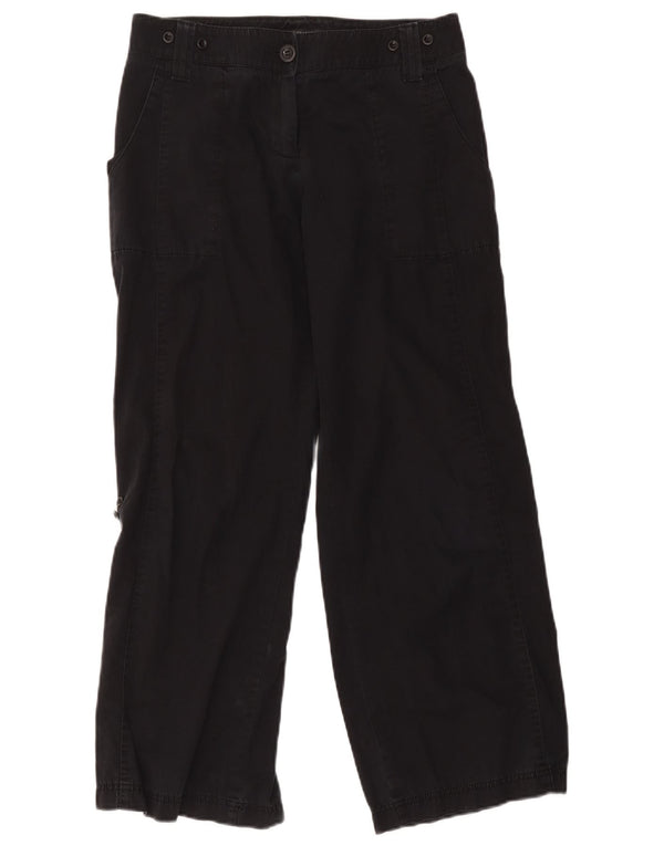 Marks & Spencer Damen-Freizeithose mit hoher Taille, Gr. 10, Größe S, W32, L27, Schwarz