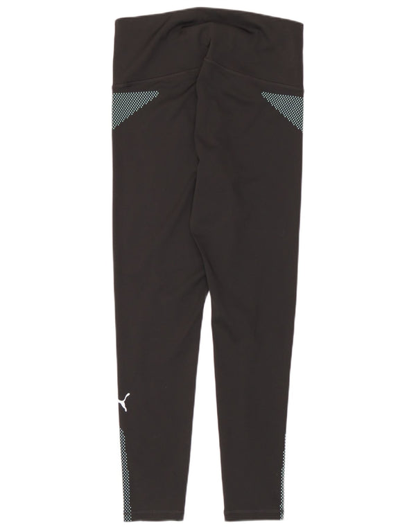 Puma Damen Leggings UK 12 Medium Schwarz Geometrisch
