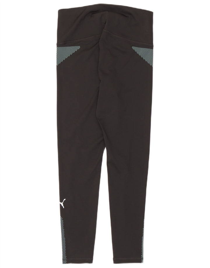 Puma Damen Leggings UK 12 Medium Schwarz Geometrisch