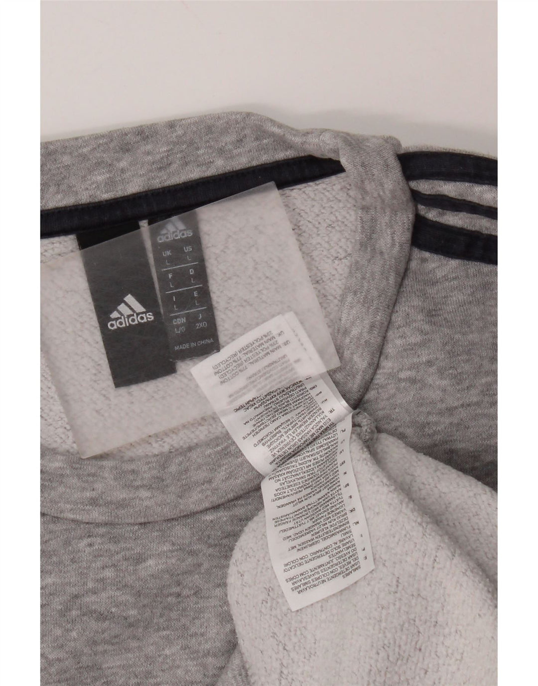 Adidas Herren-Sweatshirt-Pullover, große, grau gefleckte Baumwolle