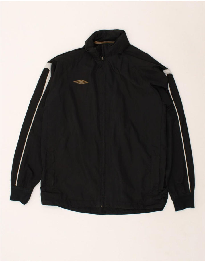 UMBRO Boys Hooded Rain Jacket 13-14 Years XL  Black | Vintage Umbro | Thrift | Second-Hand Umbro | Used Clothing | Messina Hembry 