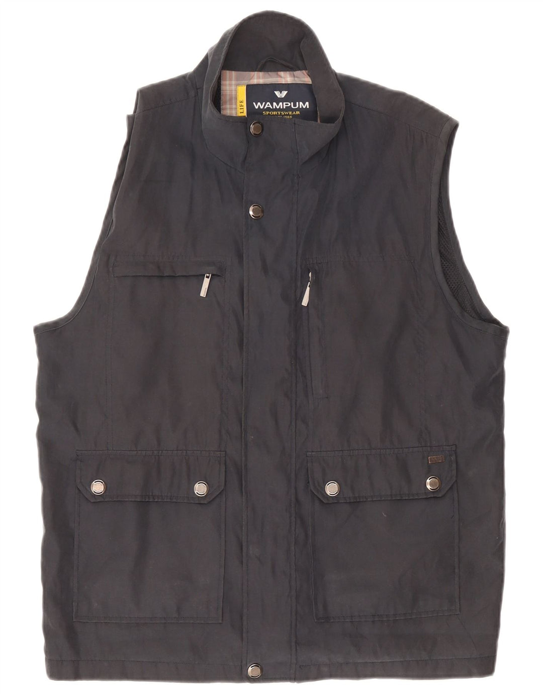 Wampum Herren Utility Gilet UK 42 XL Schwarz Polyester