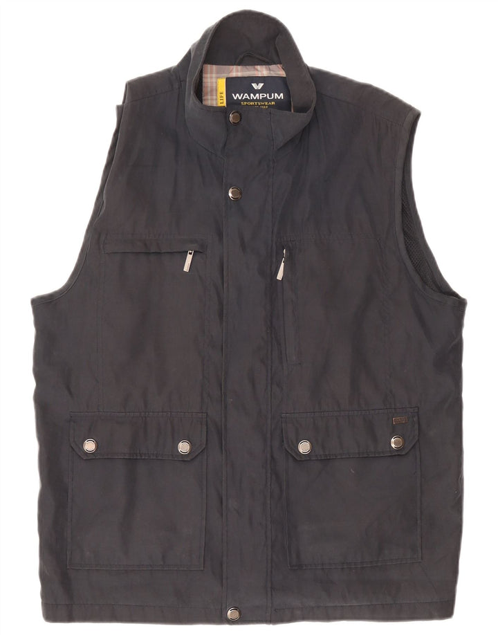 Wampum Herren Utility Gilet UK 42 XL Schwarz Polyester