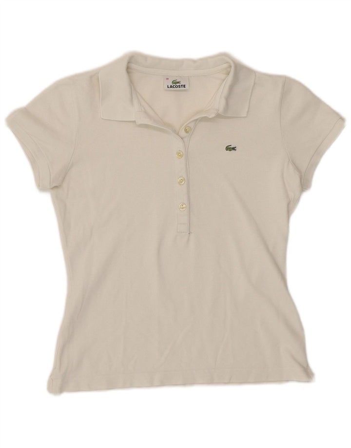 Lacoste Damen Poloshirt Größe 38 Medium Weiß