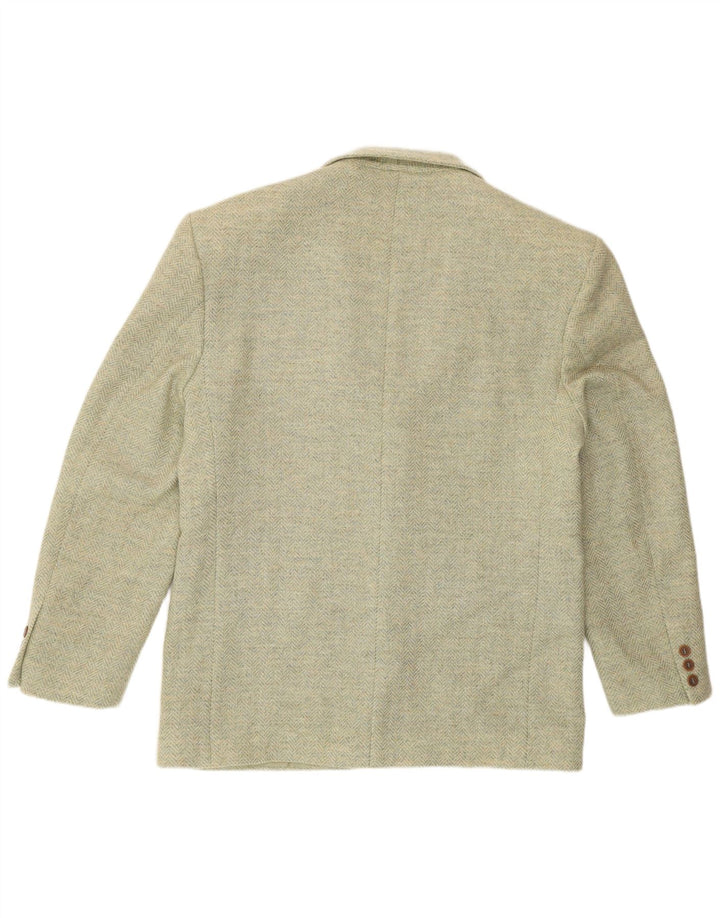 Enrico Finzi Herren-Blazer mit 2 Knöpfen, IT 50, großes grünes Fischgrätenmuster