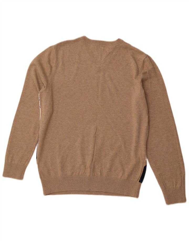 TOMMY HILFIGER Herren Pullover mit V-Ausschnitt Mittelbeige Argyle/Diamant