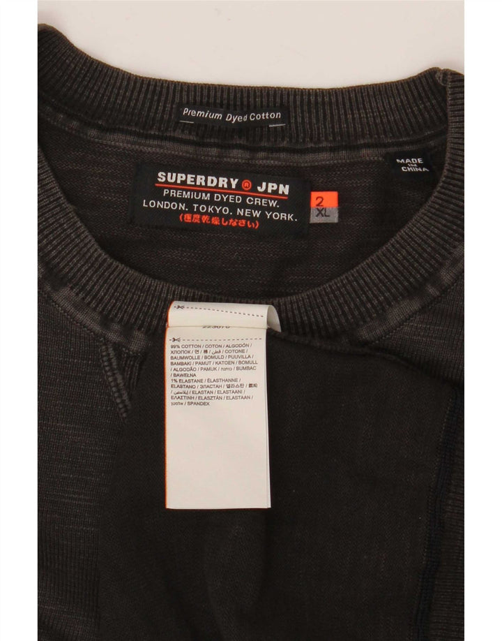 Superdry Herren-Sweatshirt-Pullover 2XL aus grauer Baumwolle