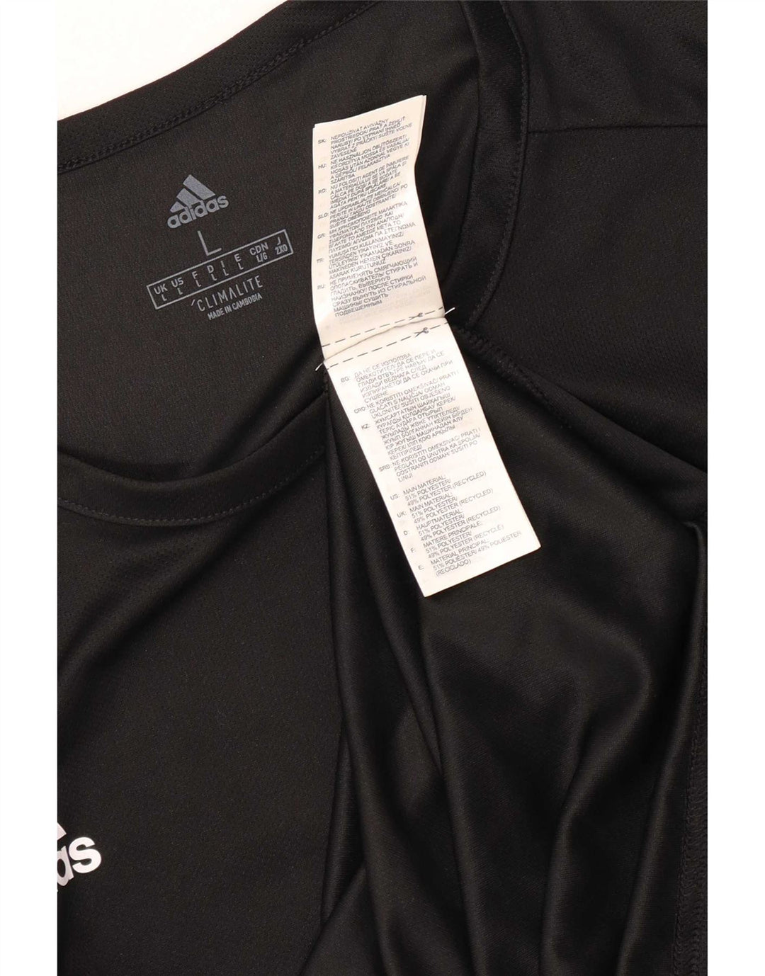 Adidas Herren Climalite Graphic T-Shirt Top Large Schwarz Colourblock Polyester