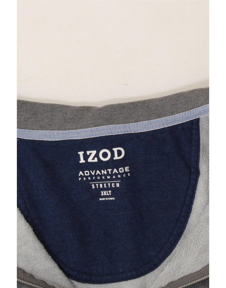 IZOD Mens Zip Neck Sweatshirt Jumper 3XL Grey Polyester Vintage Izod and Second-Hand Izod from Messina Hembry 