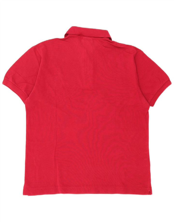 Lacoste Herren-Poloshirt, Größe 4, mittelrote Baumwolle