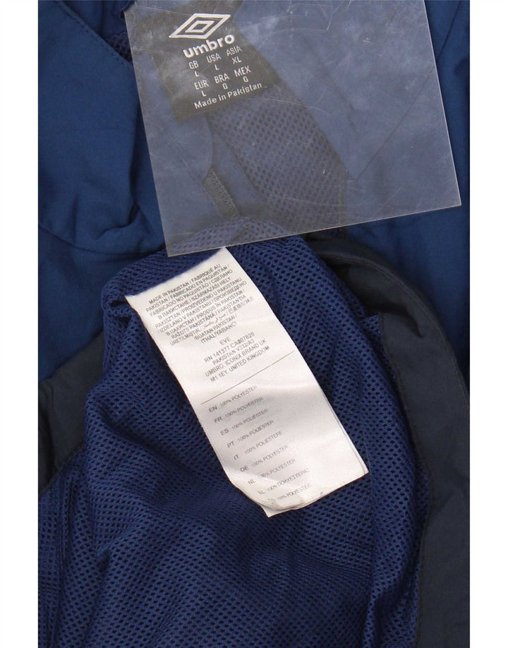 Umbro Herren-Trainingsanzug-Top-Jacke, großes marineblaues Farbblock-Polyester