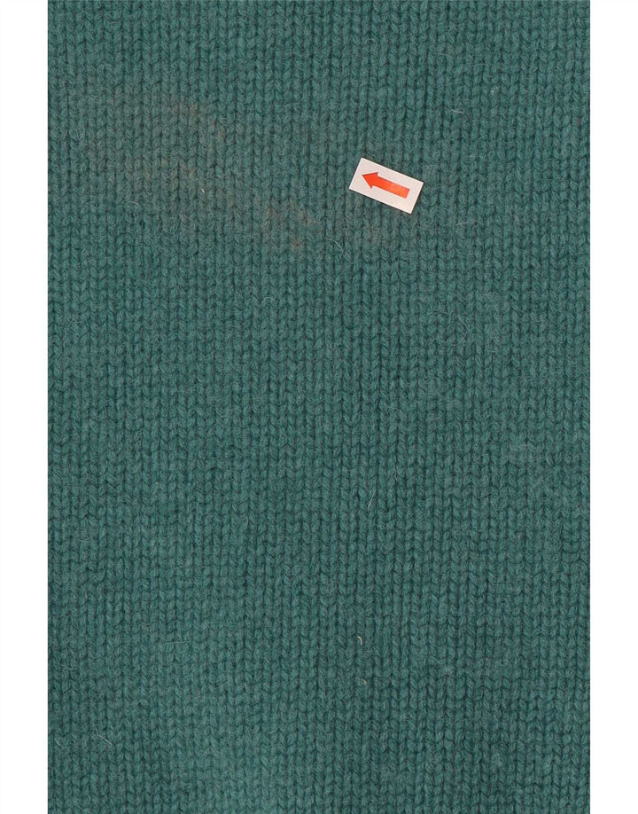Weird Fish Damen-Pullover mit Reißverschluss am Hals, Gr. 10, Größe S, grüne Wolle