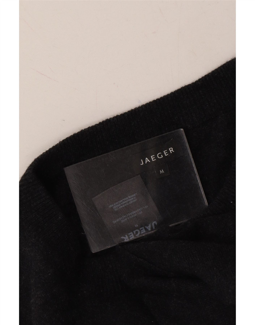 JAEGER Womens 3/4 Sleeve Crew Neck Jumper Sweater UK 12 Medium Grey Wool Vintage Jaeger and Second-Hand Jaeger from Messina Hembry 