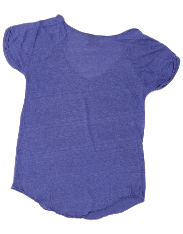 Zara Damen T-Shirt Top UK 14 Mittelblau meliert