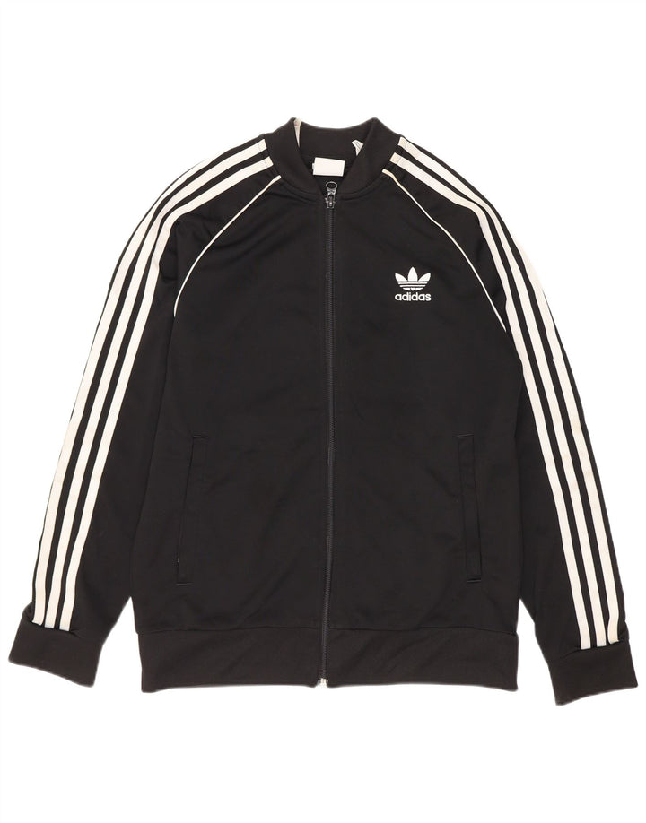 Adidas Jungen Trainingsanzug Top Jacke 12-13 Jahre Schwarzes Polyester