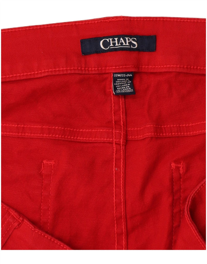 CHAPS Damen Bermuda Casual Shorts US 22 3XL W44 Rote Baumwolle