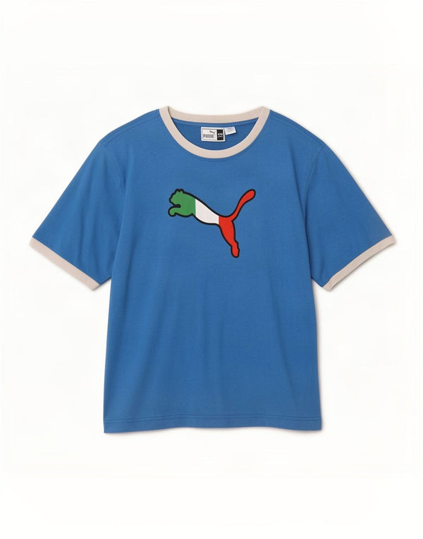 Puma Mens Graphic T-Shirt Top 2XL Blue Colourblock