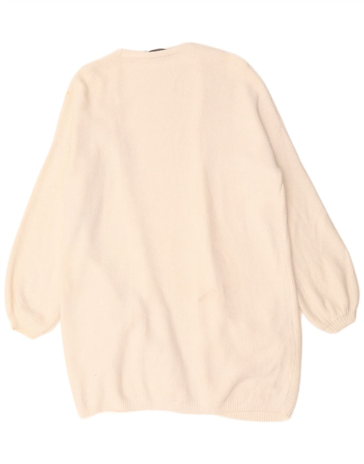 MINT VELVET Damen-Strickjacke in Übergröße, lang geschnitten, Gr. 14, Mittelweiß
