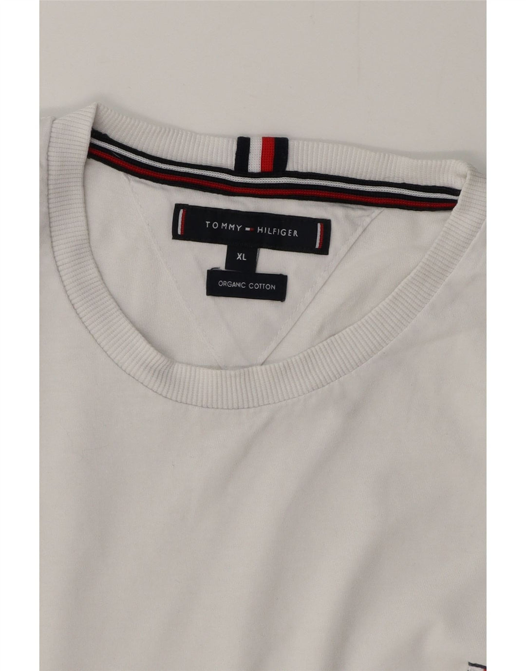 TOMMY HILFIGER Damen T-Shirt Top UK 18 XL Weiße Baumwolle