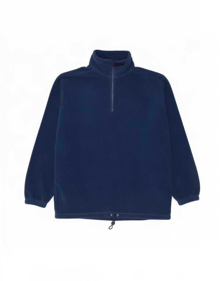Asics Herren-Fleecepullover mit Reißverschluss, XL, Marineblau, Polyester
